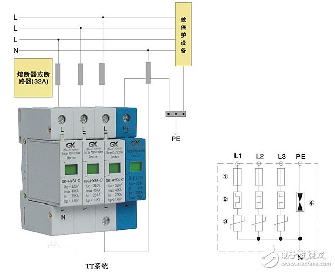 實物詳解過壓保護(hù)器接線圖